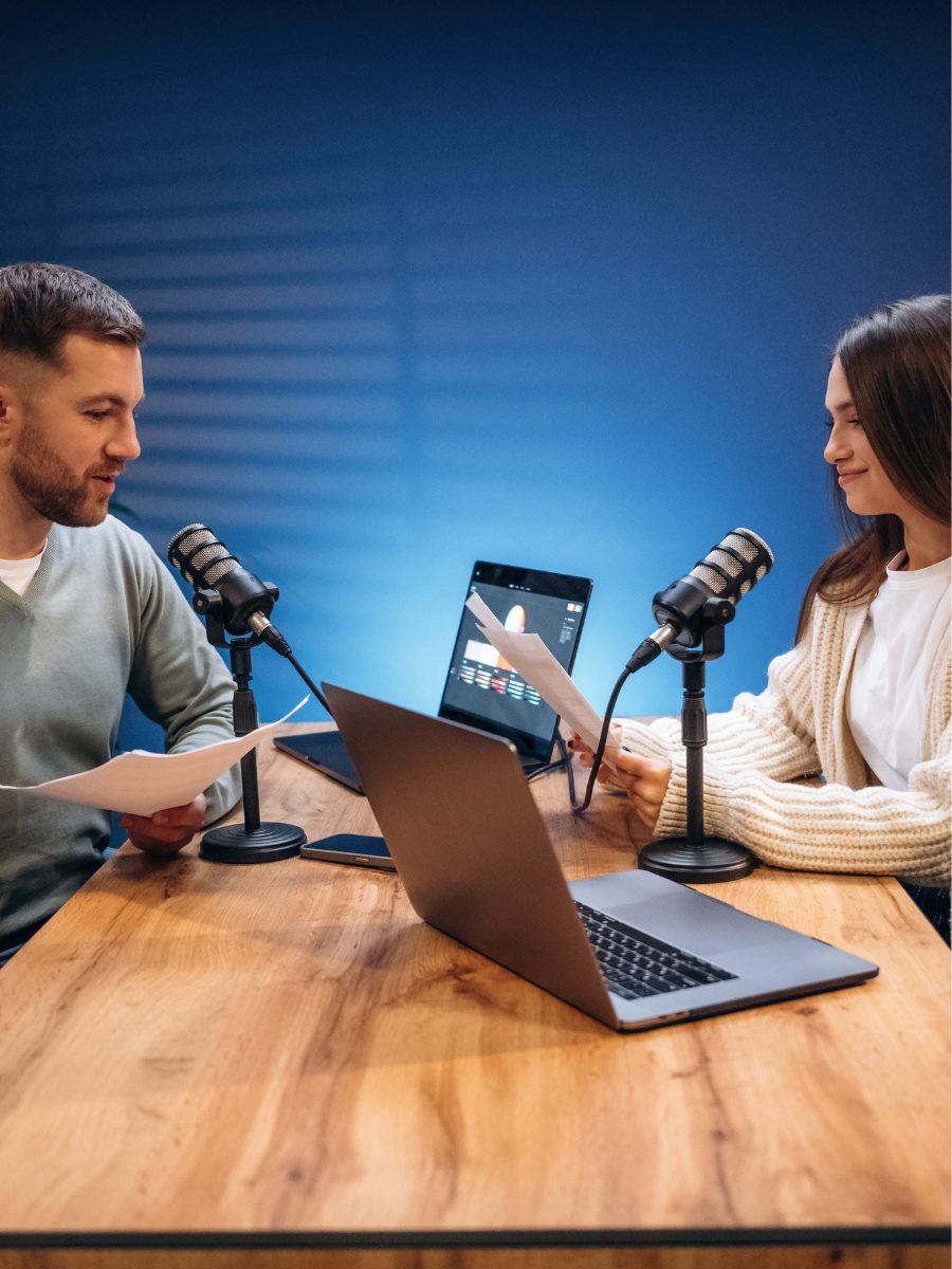 Podcast recording session